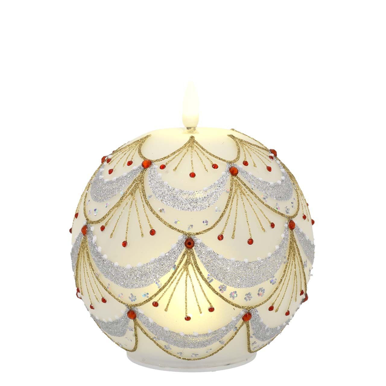 SFERA D.12 CON LED E FIAMMELLA